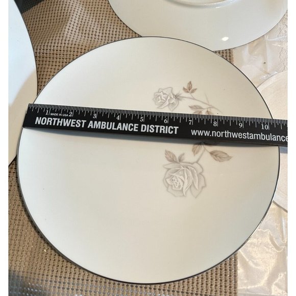 Two Noritake China Rosay  DINNER PLATES 10 5/8" 6216 Vintage Dining  Roses - Picture 2 of 8